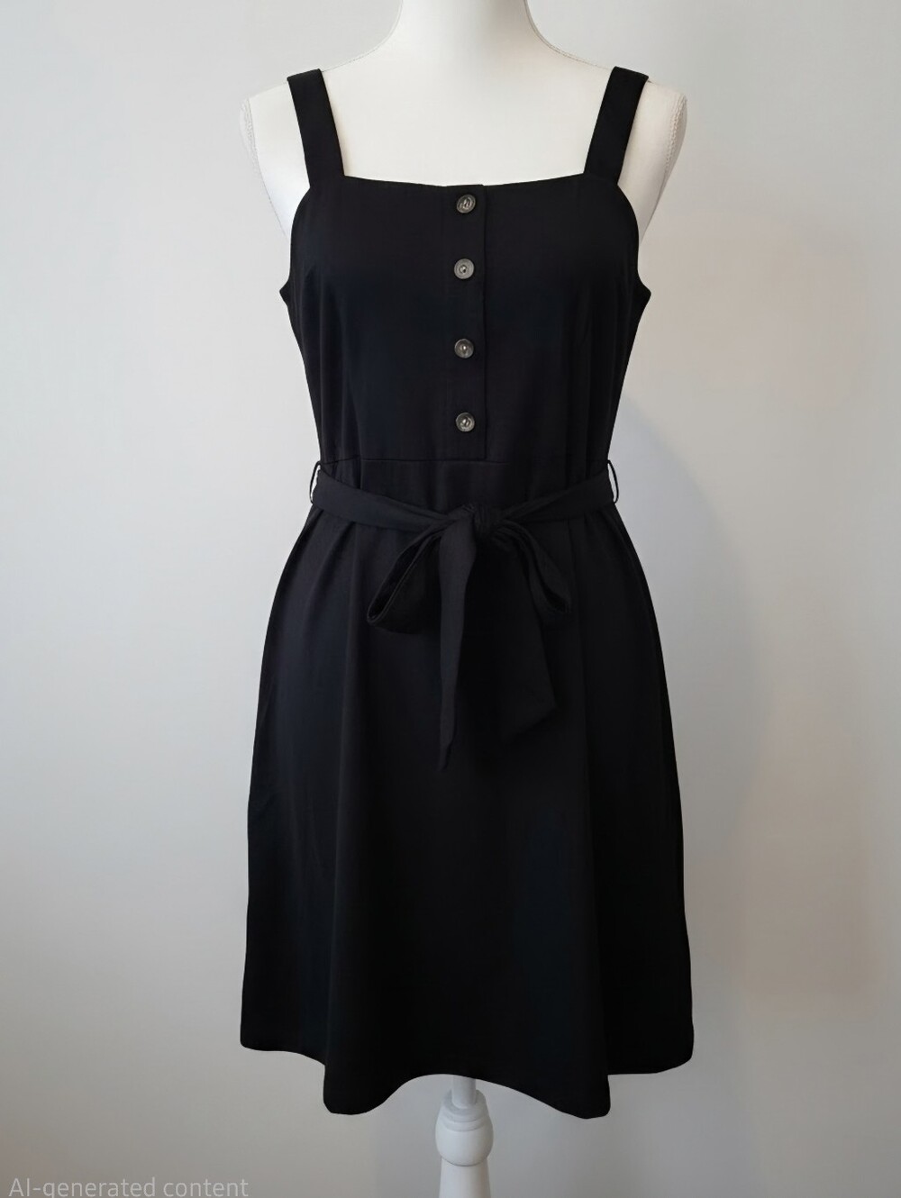 & HARMONY BUTTON FRONT TIE WAIST DRESS